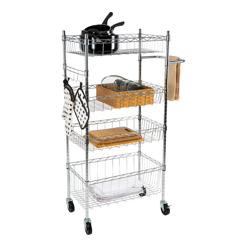 Carrello multiuso a 4 ripiani Organize It All - 23,62 x 17,78 x 47,24