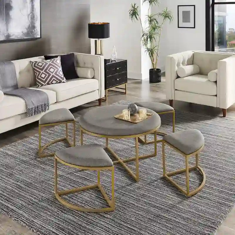 Gabin Coffee Table with Nesting Stools by iNSPIRE Q Modern