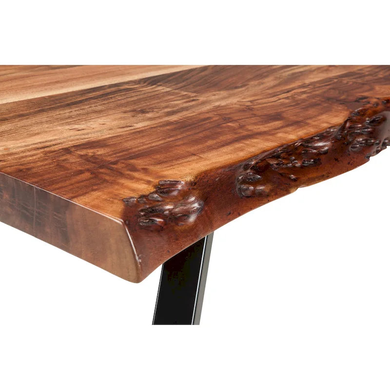 Tavolino Rettangolare Reese con Bordo Vivo in Acacia Naturale