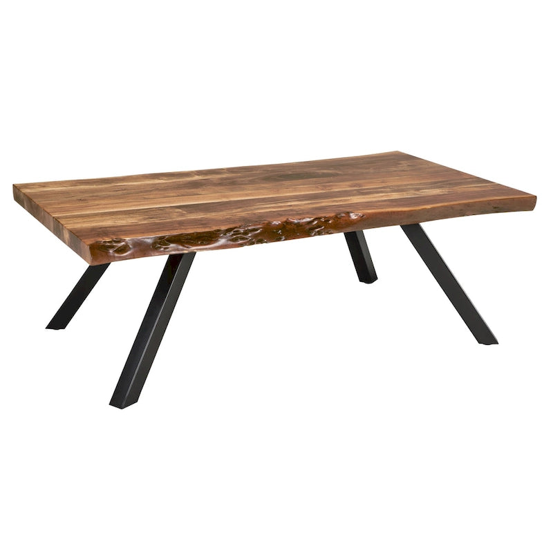 Tavolino Rettangolare Reese con Bordo Vivo in Acacia Naturale