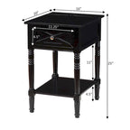 Convenience Concepts Country Oxford 1 Drawer End Table with Charging Station and Shelf