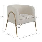 Uttermost Jacobsen Off White Shearling Accent Chair - 27W x 28.5H x 27D