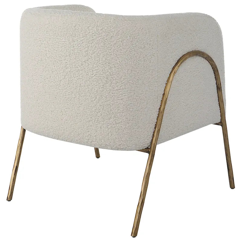 Uttermost Jacobsen Off White Shearling Accent Chair - 27W x 28.5H x 27D