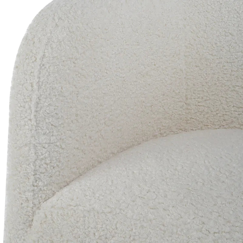 Uttermost Jacobsen Off White Shearling Accent Chair - 27W x 28.5H x 27D