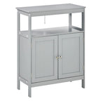 kleankin Freestanding Modern Bathroom Storage Cabinet, with Doors and Open Shelf, Bathroom Organizer Furniture, Grey