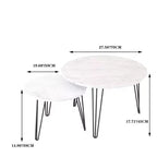 27.56'' Round Nesting Coffee Table Set of 2, Circular Nesting End Table Set, Round Wooden Tabletop, and Sturdy Metal Base