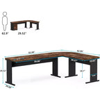 Scrivania direzionale a L Lantine 82.68 con cassettiera a 3 cassetti mobile