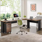 Scrivania direzionale a L Lantine 82.68 con cassettiera a 3 cassetti mobile