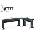 Scrivania direzionale a L Lantine 82.68 con cassettiera a 3 cassetti mobile