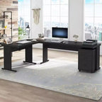 Scrivania direzionale a L Lantine 82.68 con cassettiera a 3 cassetti mobile
