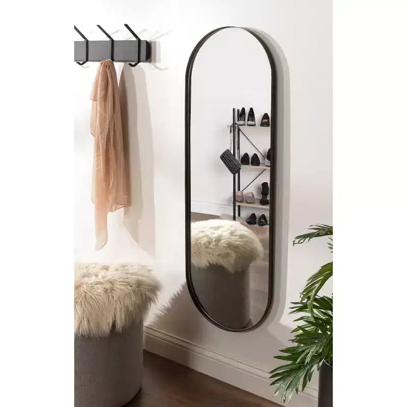 16 x 48 Rollo Capsule Framed Decorative Wall Mirror - Kate & Laurel All Things Decor