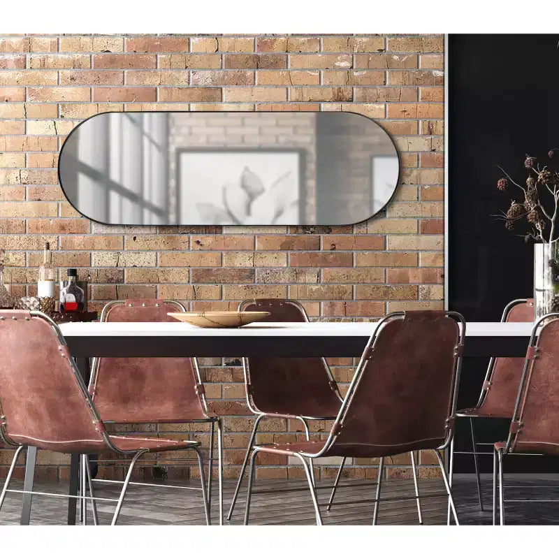16 x 48 Rollo Capsule Framed Decorative Wall Mirror - Kate & Laurel All Things Decor