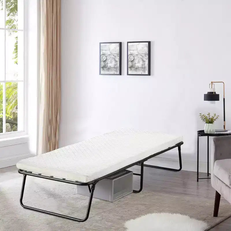 Continental Sleep, 14 Folding Cot Bed with 3 Memory Foam Mattresses, Sturdy Metal Folding Frame, Fully Assembled, Great for Adults and Kids,