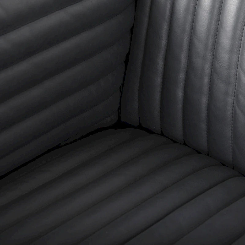 Ricciardo Cognac Genuine Leather Wrapped Sofa - 86.6L x 38.6W x 26.4H