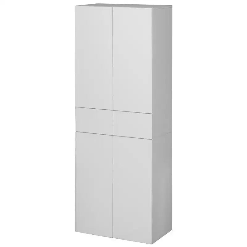 Basicwise 66 Kitchen Pantry Cabinet with 4 Doors, 3 Adjustable Shelves, 2 Cabinets with 1 Drawer  Elegant Freestanding Farmhouse Storage