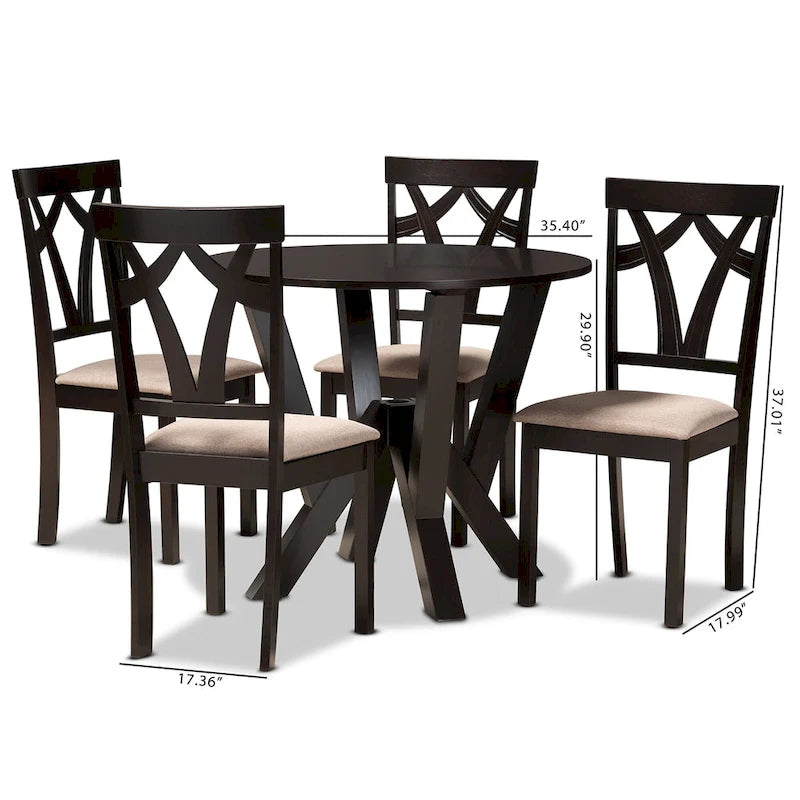 Reagan Modern and Contemporary 5-Piece Dining Set
