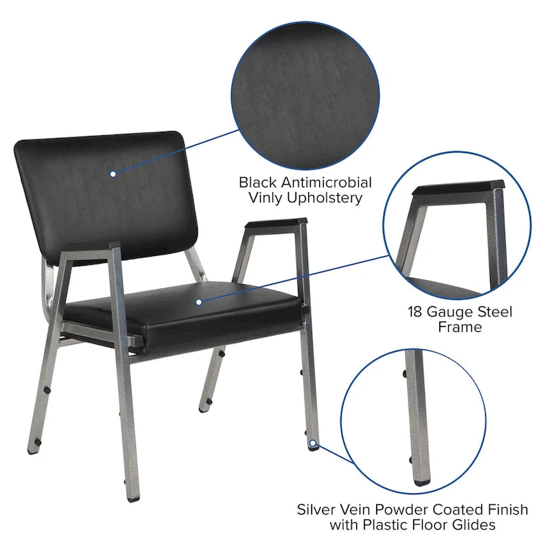 Sedia da ricevimento bariatrica antimicrobica con portata di 1500 lb.