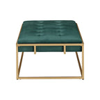 Perdita Gold Finish Velvet Rectangular Tufted Ottoman by iNSPIRE Q Bold