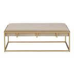 Perdita Gold Finish Velvet Rectangular Tufted Ottoman by iNSPIRE Q Bold