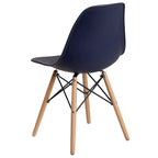 Plastic Chair with Wooden Legs