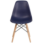 Plastic Chair with Wooden Legs