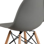 Plastic Chair with Wooden Legs