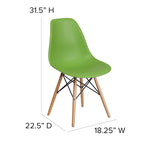 Plastic Chair with Wooden Legs