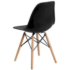 Plastic Chair with Wooden Legs