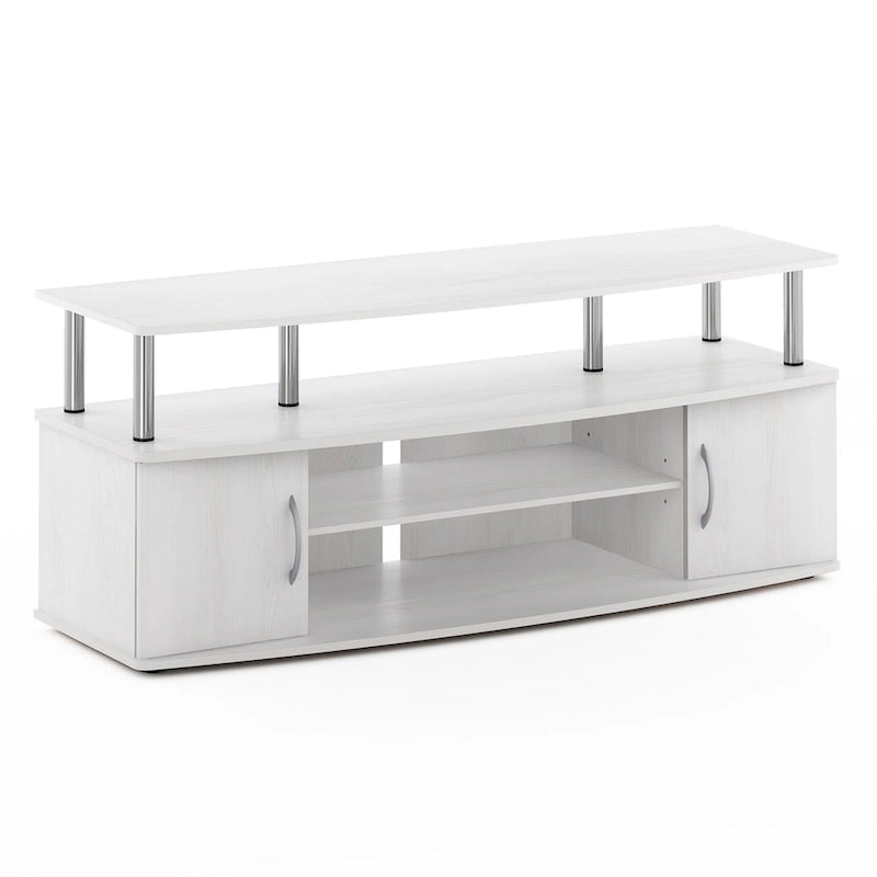 Furinno JAYA Mobile TV Stand con 3 mensole, per TV fino a 55 pollici