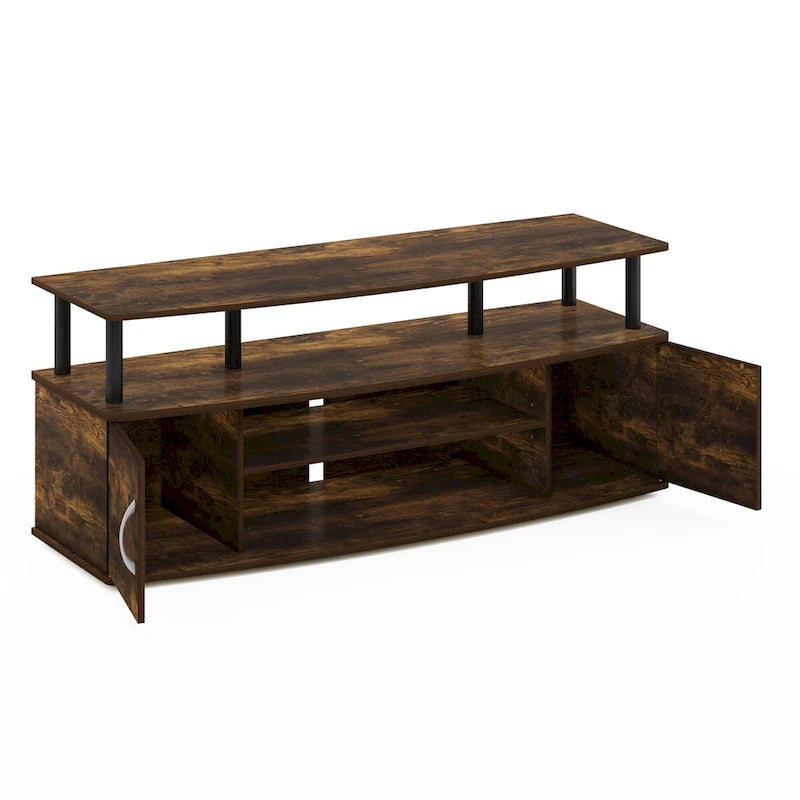 Furinno JAYA Mobile TV Stand con 3 mensole, per TV fino a 55 pollici