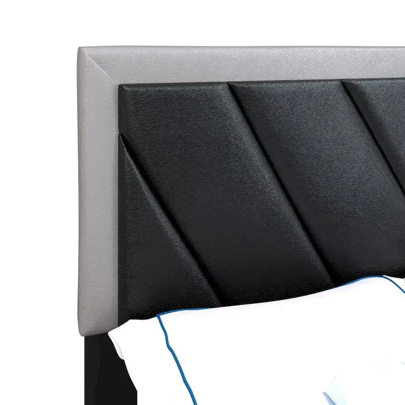 Boyd Sleep Savona Diagonal Upholstered Black and Gray Bed Frame