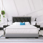 Boyd Sleep Savona Diagonal Upholstered Black and Gray Bed Frame