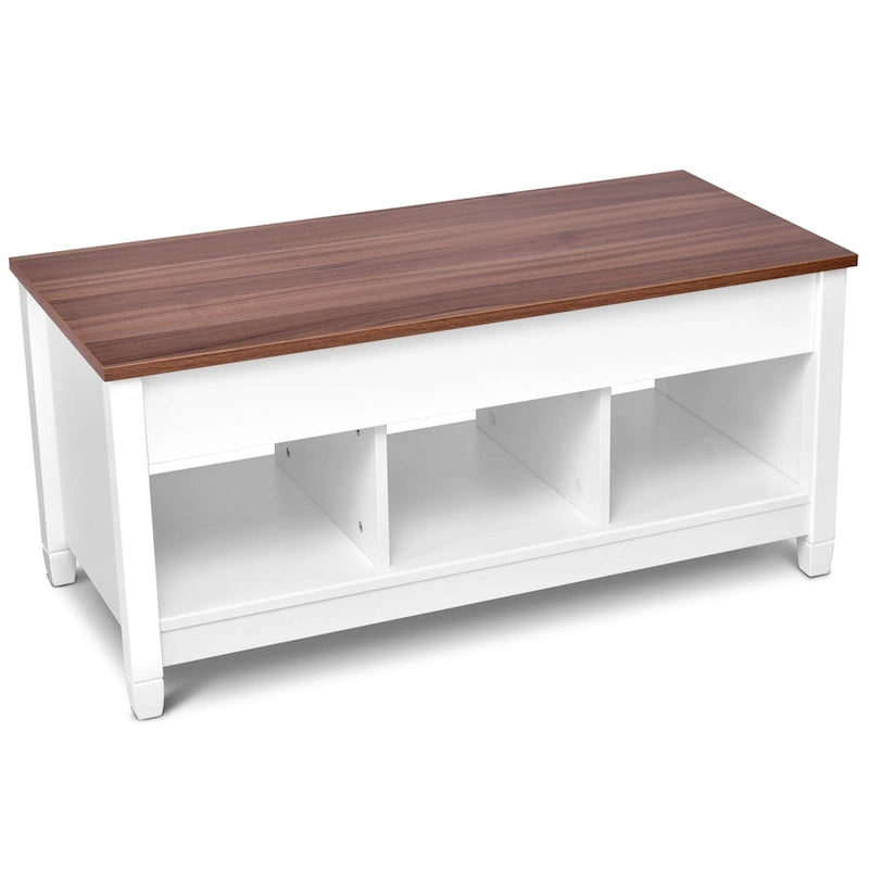 Lift-Top Coffee Table with Storage - Espresso/White - 41"W