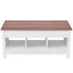 Lift-Top Coffee Table with Storage - Espresso/White - 41"W