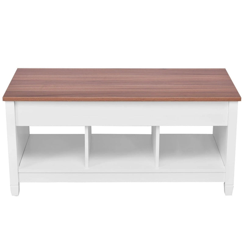 Lift-Top Coffee Table with Storage - Espresso/White - 41"W