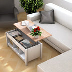Lift-Top Coffee Table with Storage - Espresso/White - 41"W