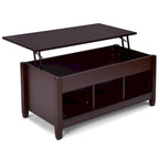 Lift-Top Coffee Table with Storage - Espresso/White - 41"W