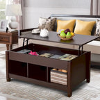 Lift-Top Coffee Table with Storage - Espresso/White - 41"W