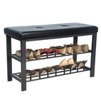 Panca da ingresso semplificata con scarpiera, colore nero - 32x 12.6x 18