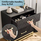 Cassettiera a 3 cassetti, comò in legno con contenitore per armadio, camera da letto, cassettiera moderna, comodino con maniglie dorate
