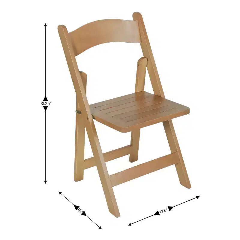 Flash Furniture Holden Commercial Grade Solid Wood Folding Dining Chair - Set of 2