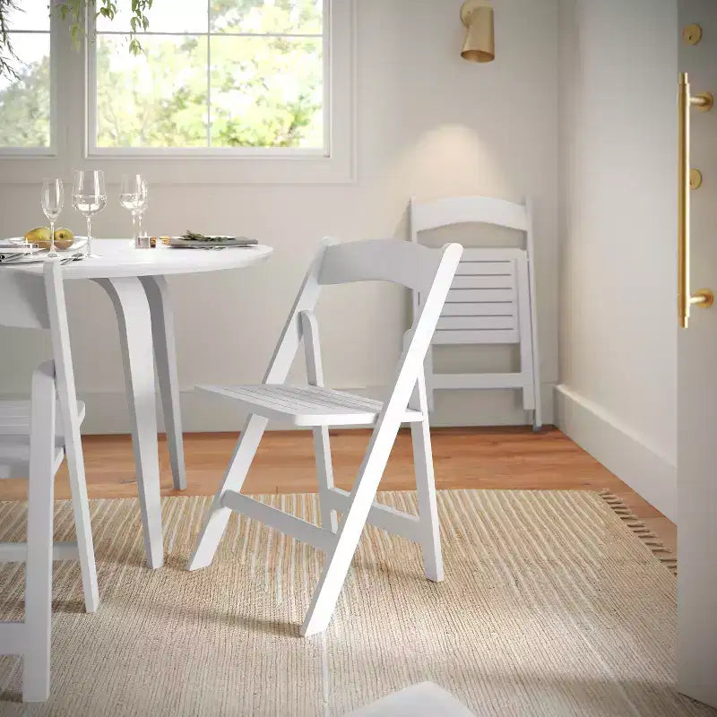 Flash Furniture Holden Commercial Grade Solid Wood Folding Dining Chair - Set of 2