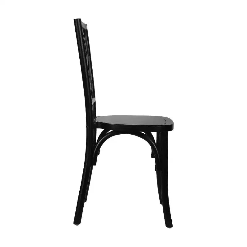 Flash Furniture Brooklyn Commercial Grade Solid Wood Stackable Dining Chair with Intricate Back Detail