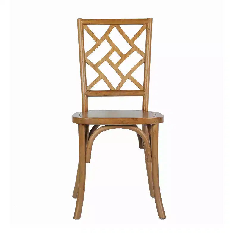 Flash Furniture Brooklyn Commercial Grade Solid Wood Stackable Dining Chair with Intricate Back Detail