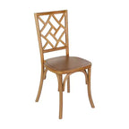 Flash Furniture Brooklyn Commercial Grade Solid Wood Stackable Dining Chair with Intricate Back Detail
