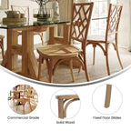 Flash Furniture Brooklyn Commercial Grade Solid Wood Stackable Dining Chair with Intricate Back Detail