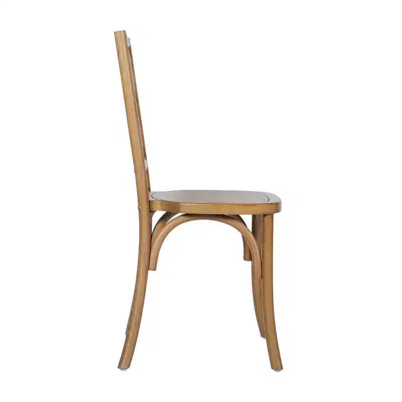 Flash Furniture Brooklyn Commercial Grade Solid Wood Stackable Dining Chair with Intricate Back Detail