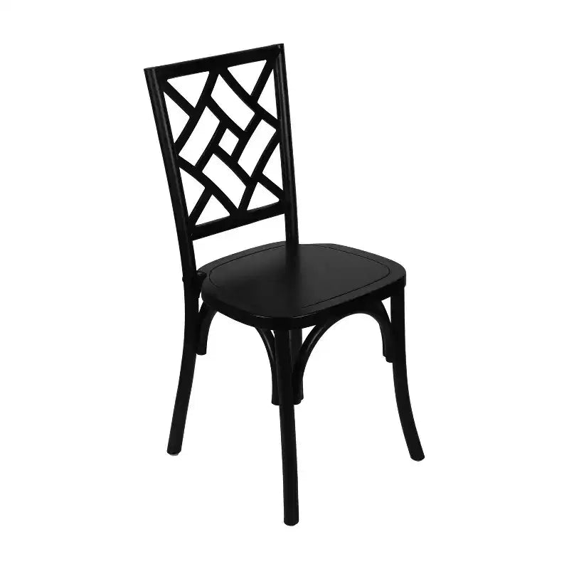 Flash Furniture Brooklyn Commercial Grade Solid Wood Stackable Dining Chair with Intricate Back Detail