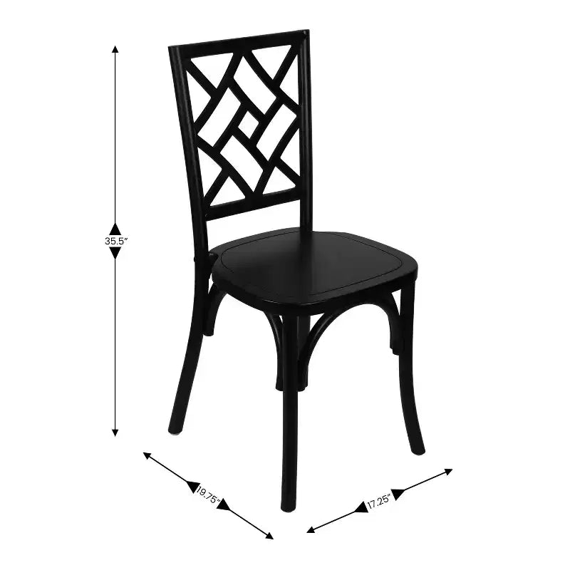 Flash Furniture Brooklyn Commercial Grade Solid Wood Stackable Dining Chair with Intricate Back Detail