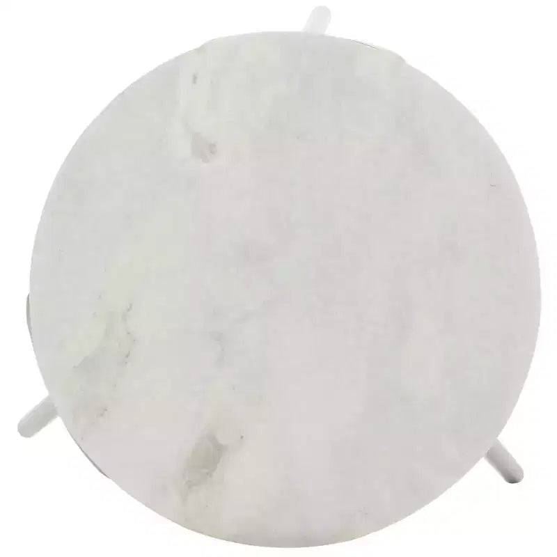 Everbrooke Round Accent Table - ACC4607A - White Marble/Black - Safavieh